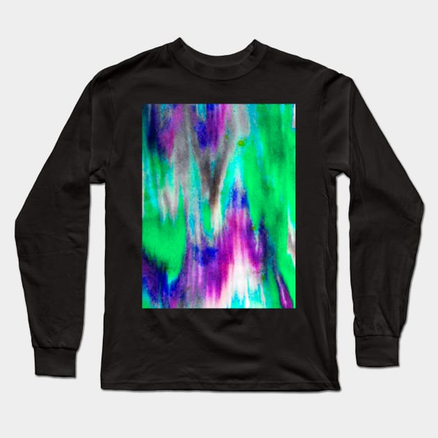 neon blue multi bright colors T Long Sleeve T-Shirt by FLOWING COLORS